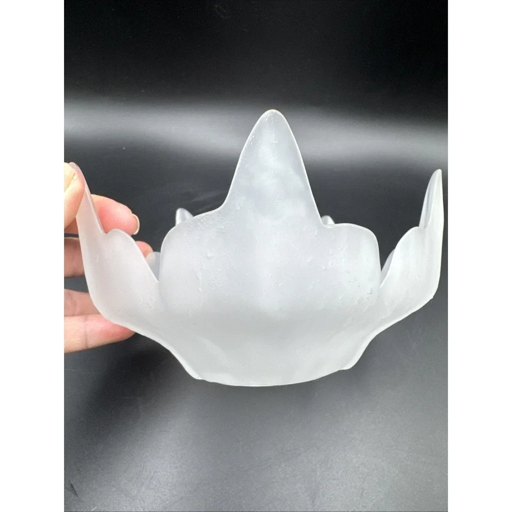 Viking‎ Epic Lotus Blossom Bowl White Frost Vintage Glass MCM Mid Century Modern